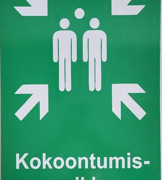 Opastetaulu, kokoontumispaikka