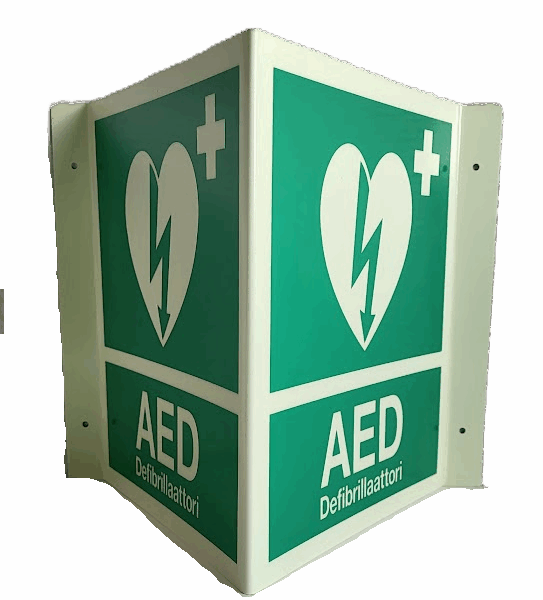 AED opastekyltti käytävämalli